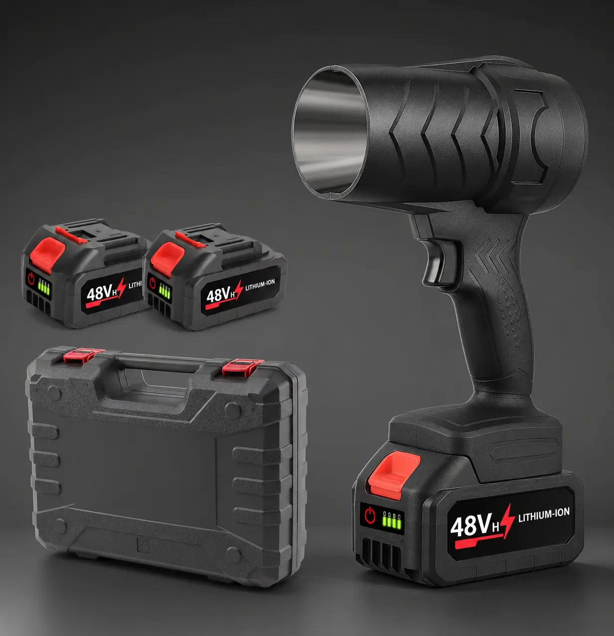 REVIA Cordless Electric Blower High-Performance Lithium Battery | 35,000 RPM Airflow | 2 Battery + CARB Compliant | ISO 9001 Certified