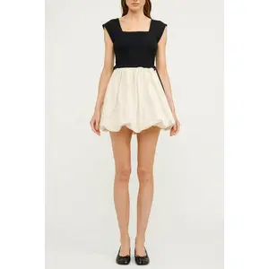 Noah Contrast Bubble Mini Dress