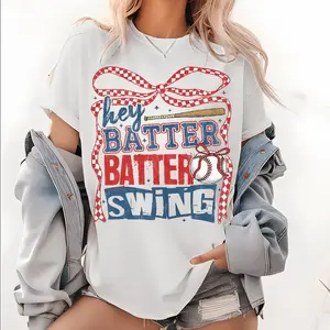 Hey Batter Batter Swing Baseball Shirt | Cute Game Day Tee
