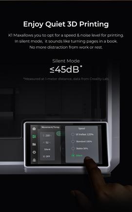 Creality K1 Max AI Fast 3D Printer with Al-assisted Carefree Printing, 600mm/s Printing Speed, 300x300x300mm Large Build Volume