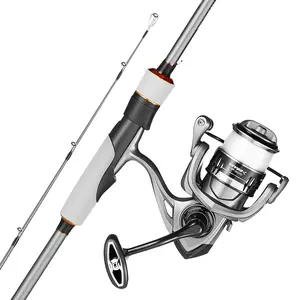 VEVOR Rod and Fishing Reel Combo, IM6 Carbon Fiber Spinning Rod and Reel Combo, Bass Fishing Pole with 6.5 ft Two-Piece Rods, 7+1 Ball Bearings, EVA Handle, Stainless Steel Guides with Ceramic Rings