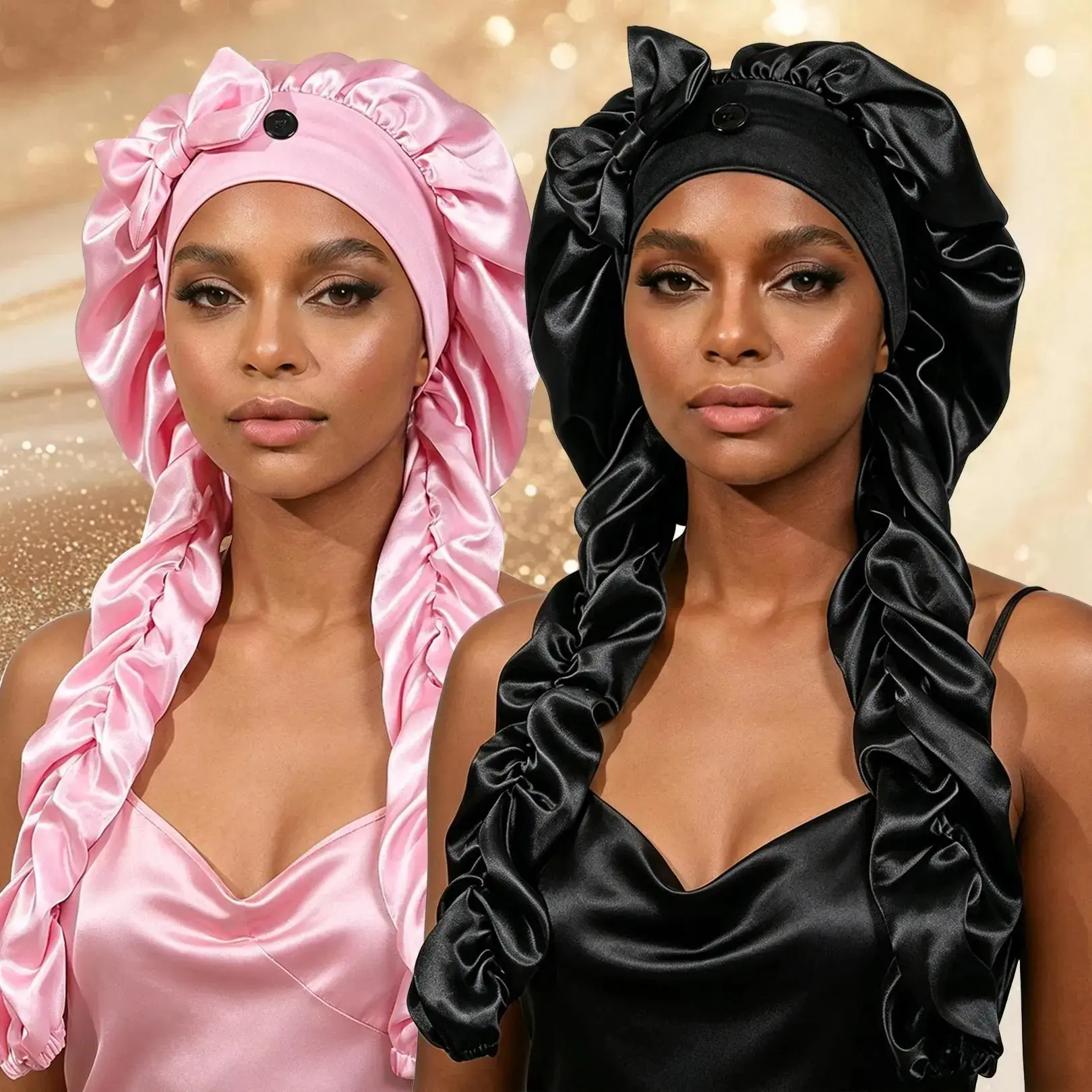 Humwam Flexible Satin Sleep Bonnet for Women, 2-in-1 Hair Accessory, Sleep-Time Hair Protection & Outdoor Sun-Shielding Daily Head Cover, Sleep Bonnets, Bonnets For Women