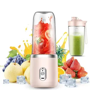 Portable Wireless Automatic Juicer Machine, Electric Juice Maker with Dual Cups and Sports Lid, Ideal for Home Outdoor Camping Kitchen Gift