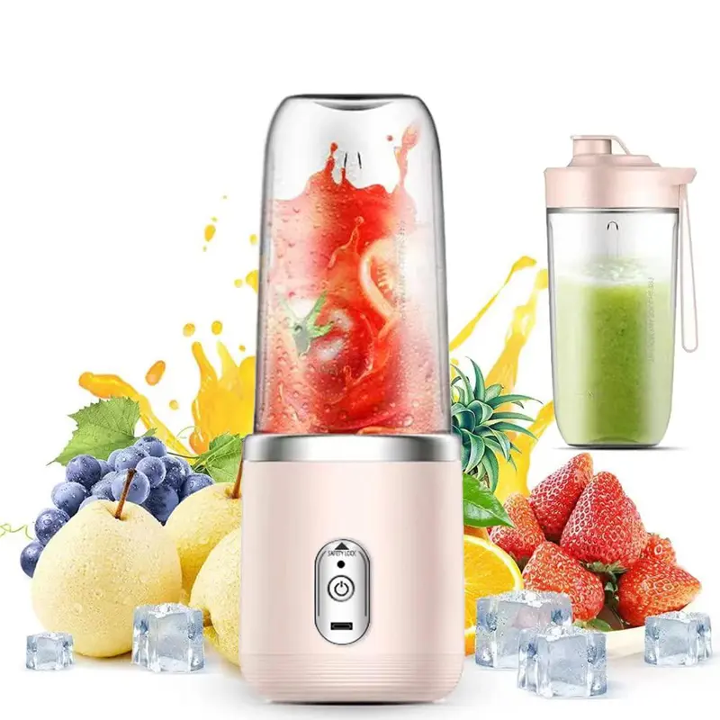 Portable Wireless Automatic Juicer Machine, Electric Juice Maker with Dual Cups and Sports Lid, Ideal for Home Outdoor Camping Kitchen Gift, Rechargeable Fruit Juicer, Fruit Juice Extractor, Cordless Portable Juicer