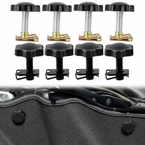 Quick Release Saddlebag Lock Bolts Kit 4PCS Black Knob Fastener Hardware with U-Clips Tool-Free Mounting Replacement for Harley Touring Road Glide Street Glide Electra Glide Road King 1993-2017 Hard Saddlebags Bail Head Twist Release