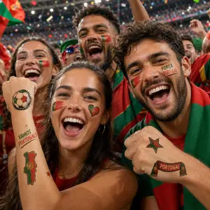 Portugal Temporary Tattoos, Portugal Fan Tattoos, Soccer Fan Temporary Tattoos, Soccer Party Supplies, Waterproof Temporary Tattoos