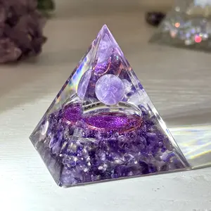 1 amethyst pyramid, home decor, desktop ornaments, holiday gifts