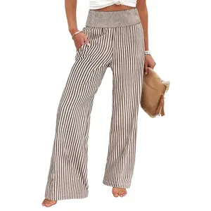 Women’s striped casual loose-waist mid-rise pants, comfortable and fashionable women’s underwear GARMENTARY