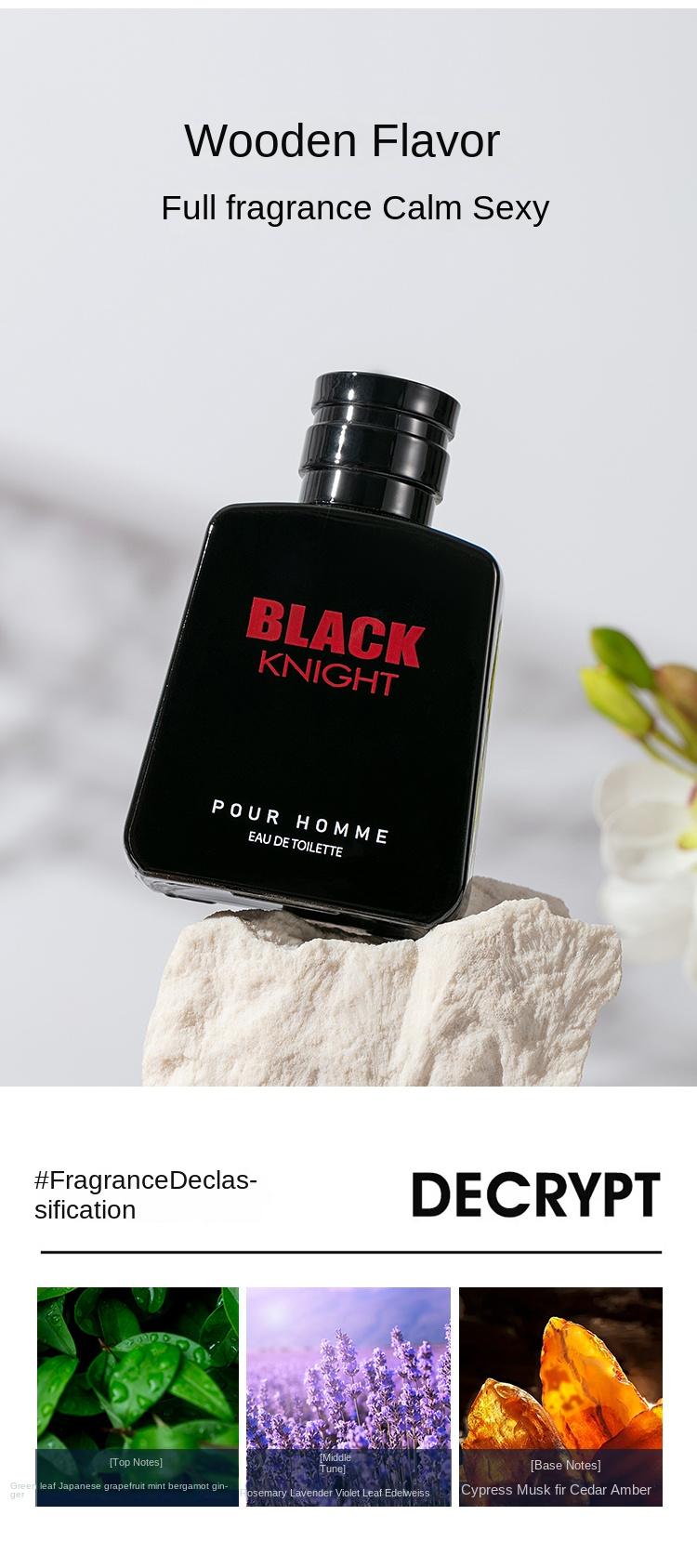 Black Knight Men's Perfume 100ml, Long Lasting Woody Fragrance Eau de Toilette, 3 Scents Optional for Daily Dating, Gift for Men