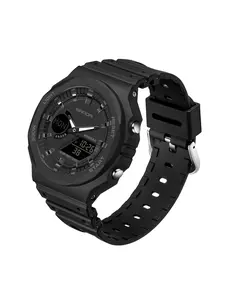 Men's Sportive Digital Analog Quartz Watch, Fashionable Digital Watch with Silicone Strap, Waterproof Watch with Digital Display for Men, Modern Waterproof Watch, Digital Analog Watches