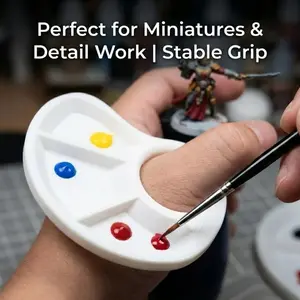 Portable Compact Plastic Palette for Oil Watercolor Acrylic Paints, Color-Coded Sections, Ideal for Artists, Travel, School, Home Crafts