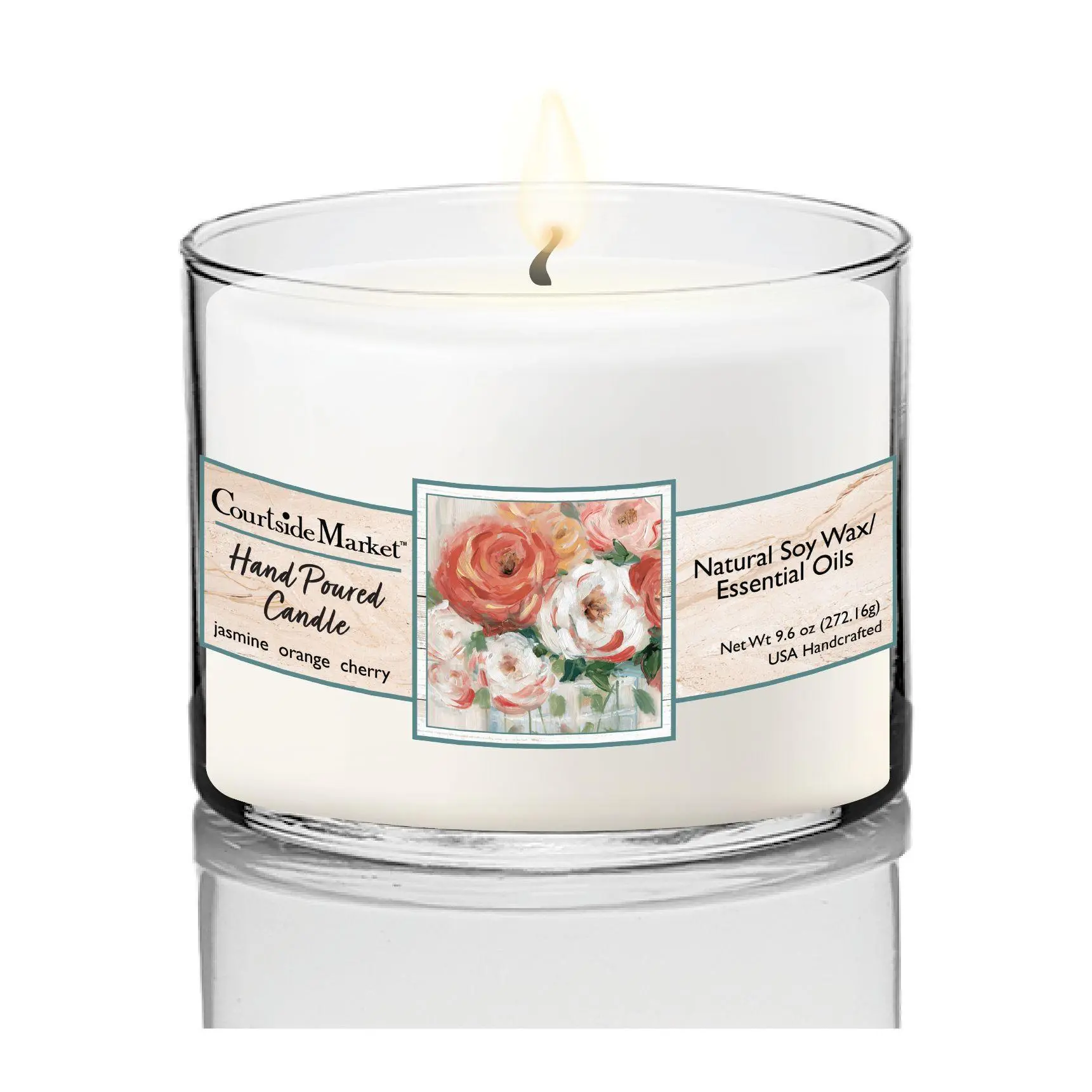 Courtside Market Naive Bouquet I Circular Candle Glass 9.6 oz.