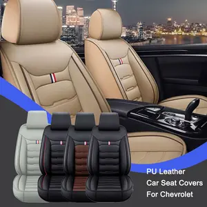 Full Set Car Seat Covers, Deluxe Leather Protectors Auto Accessories For Truck Chevy Chevrolet Silverado GMC Sierra Pickup 2007-2025 1500 2500HD 3500HD Trail Boss Z71 Crew Double Extended Cab
