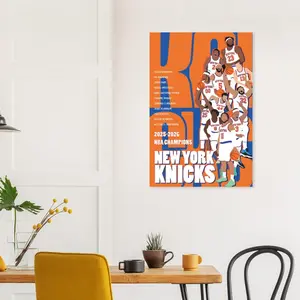 New York Knicks 2025-2026 NBA Champions Poster - No Frame, Championship Team Poster, Basketball Fan Decor, Knicks Finals Trophy Print