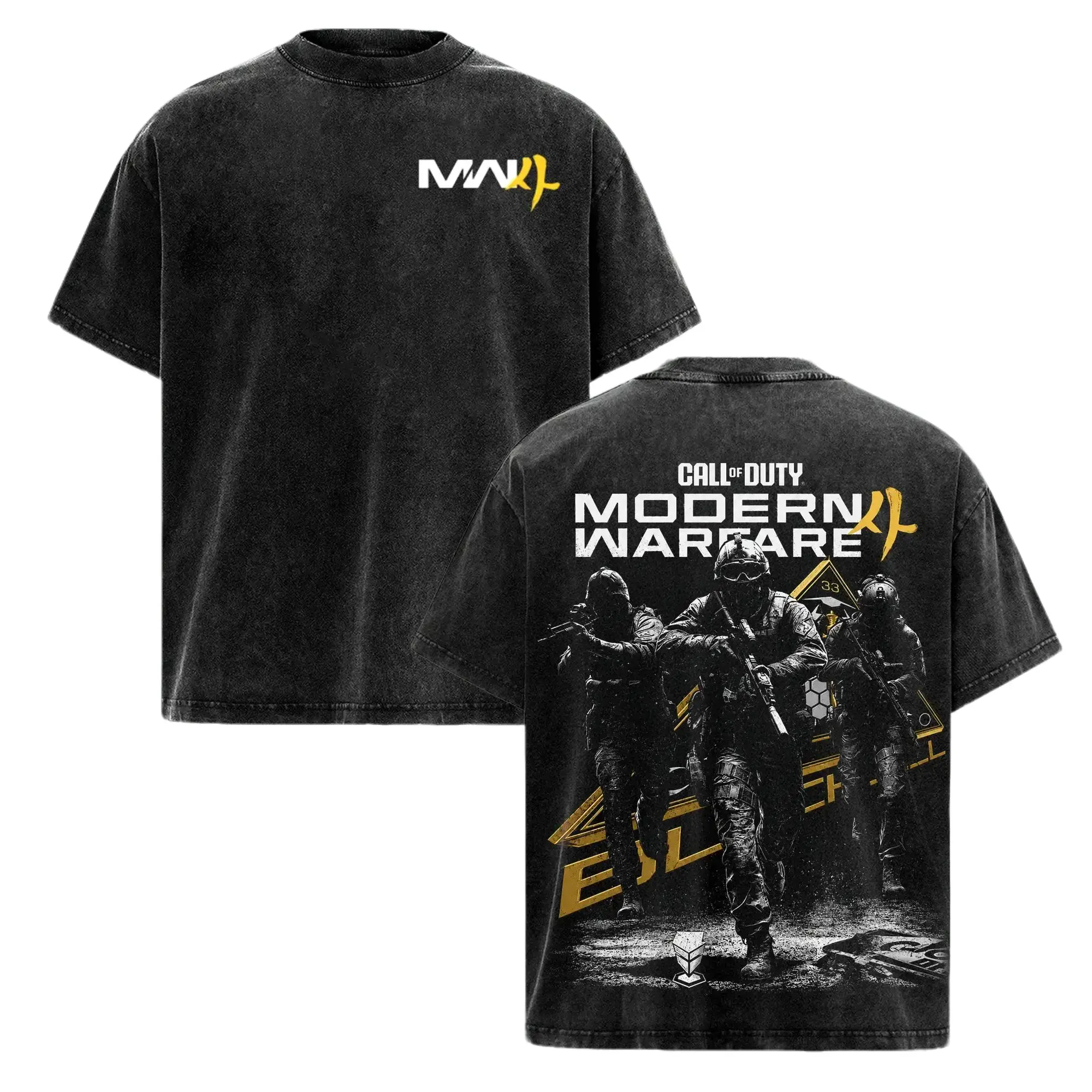 Vintage Call Of Duty Modern Warfare 4 Washed Graphic Tee, Oversized Tactical Military Gamer Streetwear Shirt, MW4 FPS Gaming T-Shirt, Special Forces Combat Gift Tee For Men, Retro Warzone Aesthetic Apparel