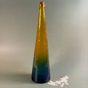 Circa 1950's-60's - Spanish Art Glass Corked Decanter with Ombre Effect
