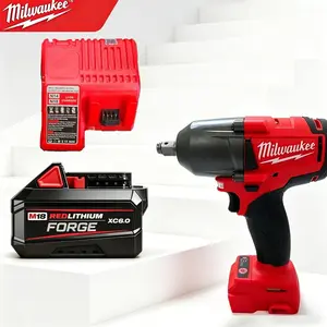900N-m Cordless Brushless Impact Wrench Kit - Milwaukee Battery-Compatible, High-Torque Power Tool for Car & Truck Repair, Lug Nut Remover with 1 Battery & 1 Charger