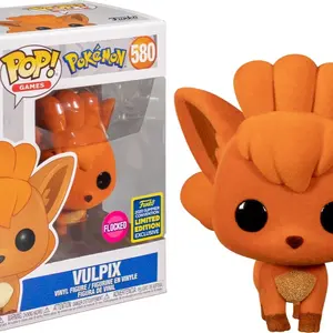 Funko Pop Games Vulpix Flocked #580 Pokémon Vinyl Figure with Orange Color and Character Design