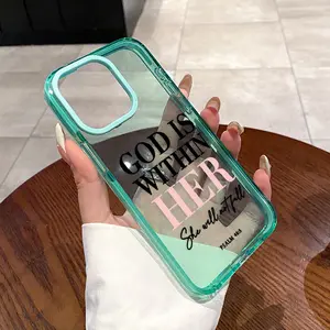 Phone Case for iPhone 16 Plus 15 Pro Max 14 13 12 11 God is within her Pattern Non-Yellowing Shockproof Soft Silicone Transparent Cover