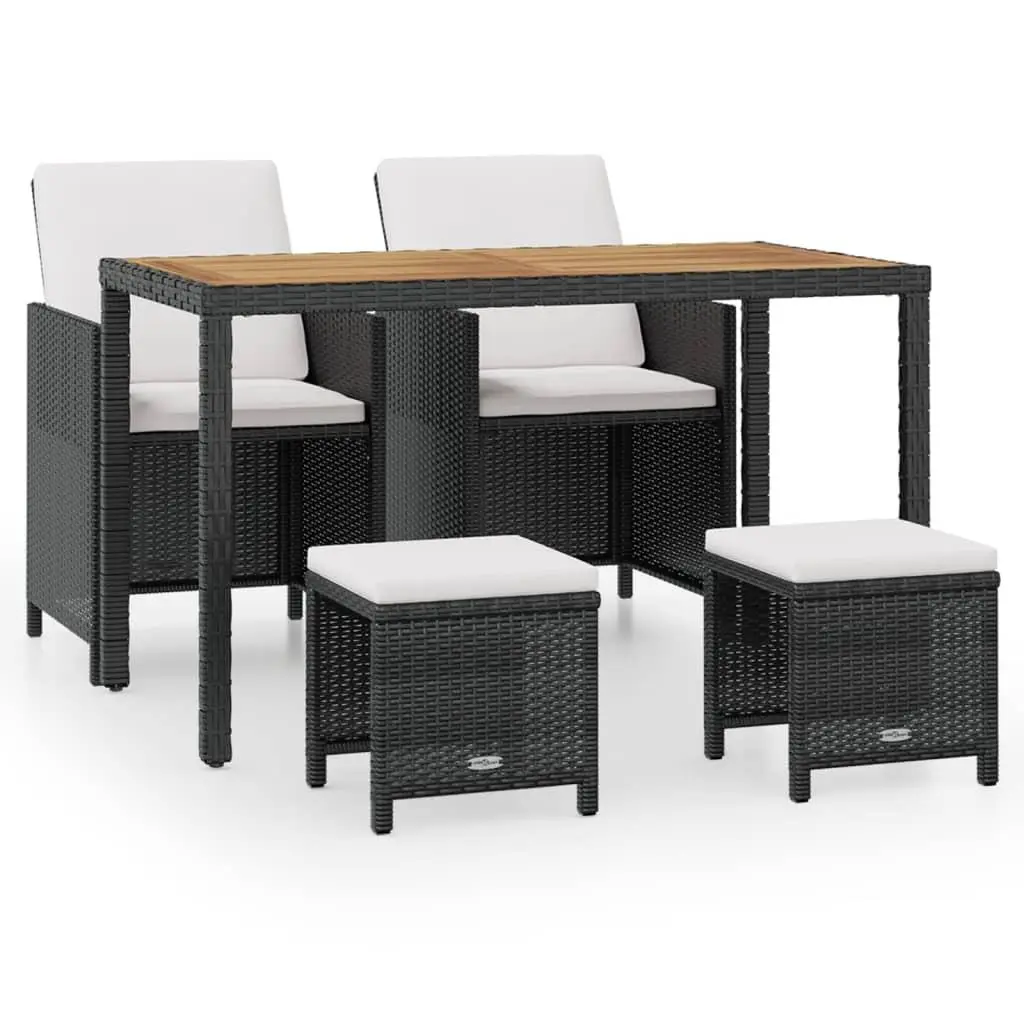 vidaXL Patio Dining Set Outdoor Table and Chair Poly Rattan and Acacia Wood 294236