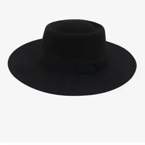 Elegant Black Wide Brim Hat with Bow Detail for Women's Fashion