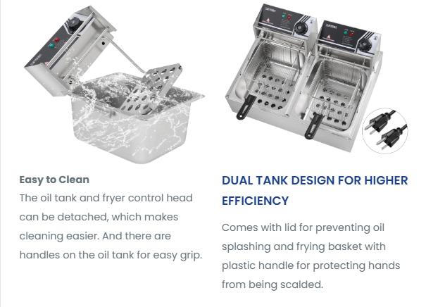 [ FLASH SALE ] ROVSUN 22.8 QT 110V 5000W Double Tank Electric Deep Fryer