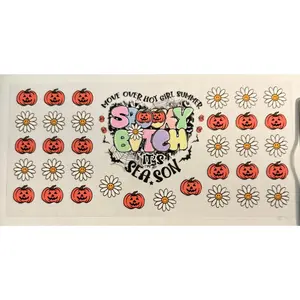 C538- (1PC) SPOOKY B SEASON 16OZ UV DTF Transfer Wrap/Sticker for Cup/Tumbler
