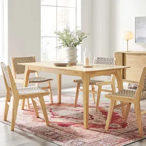 Modway Juxtapose 63” Rectangle Dining Table in Oak Oak