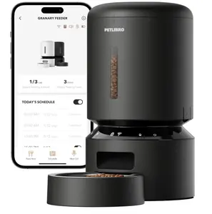 PETLIBRO Automatic Cat Feeder, 5G WiFi Automatic Dog Food Dispenser with Freshness Preservation, 5L Timed Pet Feeder with Low Food Sensor, Up to 10 Meals Per Day, Granary Black