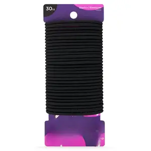 Damage-Free Hold Hair Ties, 4MM Hair Elastics, Black - 30 Ct for All Hair Types, Women's Styling Accessories