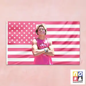 Malachi Barton Retro Flag  Pink Aesthetic Wall Hanging Tapestry, Teen Idol Muscle Tee Home Bedroom Decor, Sporty Summer Room Flag, Fandom Gift for Gen Z