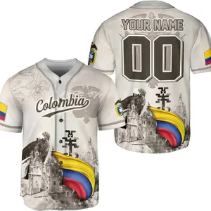 Personalized Name Colombia Baseball Jersey, Men's Colombia Jersey, Custom Name  Baseball Jersey