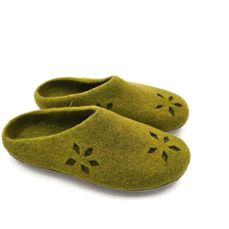 Felt Indoor Slippers- Handmade from natural wool