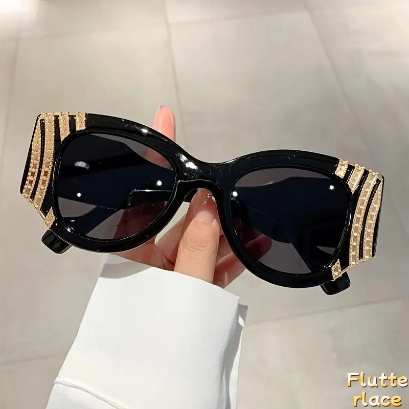 Oversized Cat Eye Sunglasses Unisex Retro Two Tone Gradient Flat Lens Fashion Sunglasses UV Protection Lightweight Trendy Statement Eyewear for Driving Travel Beach Vacation Summer Streetwear Outfit
