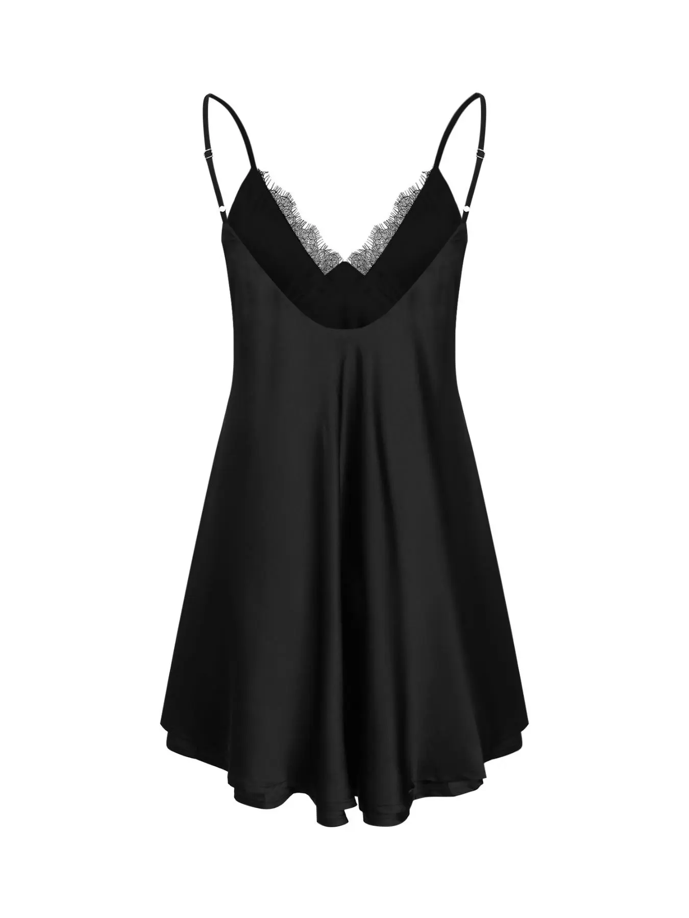 black lace two piece dress Y2K Sexy French Fake Two Piece Black Lace Mini Dress main image 1