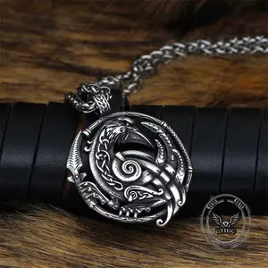 GTHIC Nordic Viking Raven Stainless Steel Pendant Animal Jewelry for Men Women Daily Wear Mother's Day Gifts