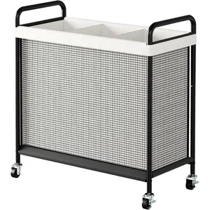 Laundry Hamper 3 Section, 120L Rolling Laundry Basket with wheels and Removable Liner Bag, Laundry Sorter with Metal Handle, Large Clothes Hamper for Laundry Room, Bathroom and Dorm, Beige