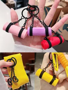 Creative Mini Yoga Mat Keychain Yoga Pad Keyring Pendant,Pilates Mat Yoga Charm Fitness Keychain For Bags Bag ornaments Bag Hanging Yoga Pilates Mat Bag Purse Charm Decoration Gym Bag Accessories Car Backpack Keychain Pendant Perfect Fitness Gift