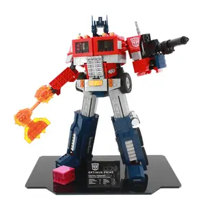 Acrylic Glossy Black Display Base Compatible with LEGO® 10302 Transformers Optimus Prime - Set Not Included