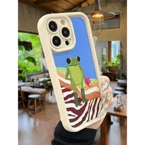 Funny Frog Pattern Shock-Proof TPU Phone Case, Suitable For IPhone17/IPhone17 Air/IPhone17 Pro/IPhone17 Pro Max/16 Pro Max/15 Pro Max/14 Pro Max/13 Pro Max/12 Pro Max/11 Pro Max