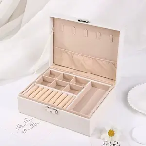 Double Layer PU Leather Jewelry Storage Box, Multi Compartment Design, Large Capacity Jewelry Organizer, Jewelry Storage Box for Ring, Earrings, Necklace & Bracelet