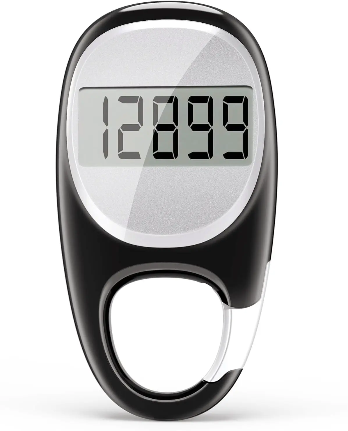 Simple Pedometer for Walking, Accurate Step Counter with Carabiner Step Tracker with Large LCD Display Easy to Use for Seniors Men Women, 10-Step Error Prevention, Auto Sleep & Wake Mode