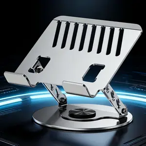 Adjustable & Foldable Laptop Riser for Desk, All-Metal Ergonomic 360° Rotatable Laptop Stand, Universal Laptop Holder for MacBook Pro/Air Dell XPS HP Notebook Gray