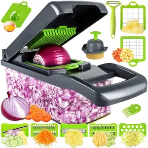 Multifunctional Vegetable Slicer Machine with Multiple Blade Attachments and Egg Separator, Kitchen Tool for Slicing and Dicing