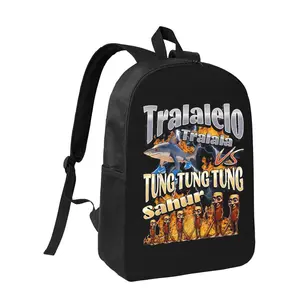 Funny Brainrot Meme Backpack Tralalero Tralala Large Travel Daypack Tung Tung Tung Sahur Lightweight Casual Bags Cartoon Schoolbag Back Pack Rucksack Carry On Bag for Work Gym Student Hiking Sports Travel Gifts For Fans