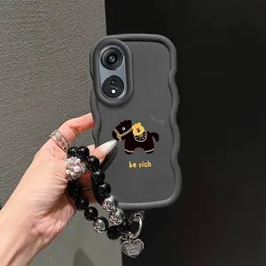 1 Piece Suitable For OPPO A40/A38/A18/A40m/A16/A16s Be rich Adventure Ready Flexible Suitable For OPPO A38 Phone Case Cover With Reinforced And Lanyard