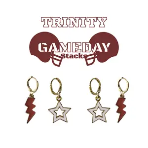 Trinity University Spirit Earring Stack For Tigers Game Day
