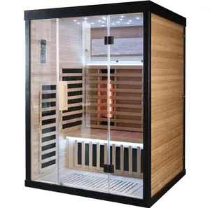 Portable Home Hemlock Sauna Room 2100W Far Infrared Detox Sauna 2 Person Spa