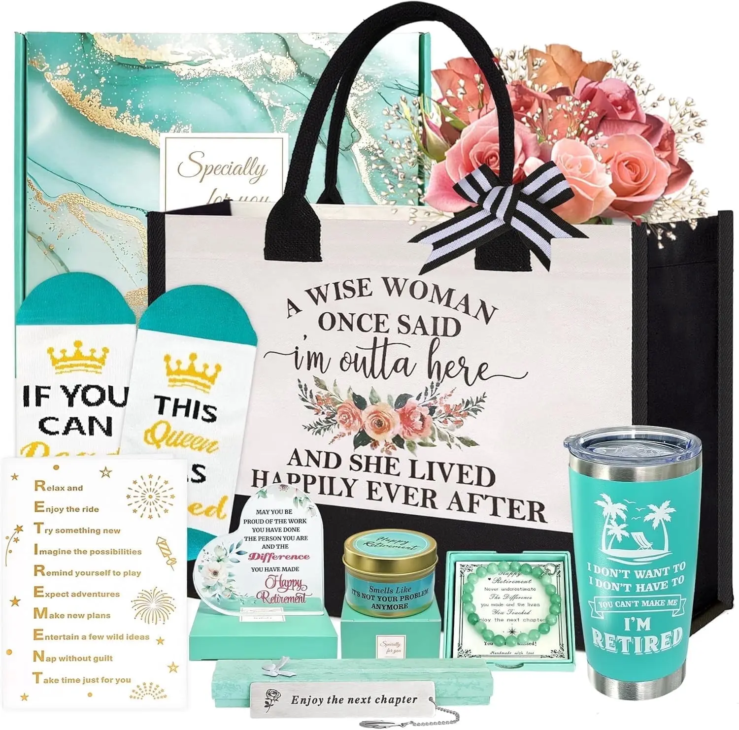 Retirement Gifts for Women 2025, Best Happy Retirement Gifts for Coworker Teacher Nurse Boss Friend Mom Grandma Retirees, Funny Retirement Gift for Woman, Cool Retired Gift Baskets for Women