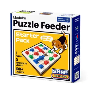 Yipetor Modular Puzzle Feeder Slow Feeder Dog Licking Mat with Built-in Treat Ball, No-Spill Suction Bowl for Yogurt Bone Broth & Wet Food, Interactive Anti-Slip Pet Feeding Enrichment Toy